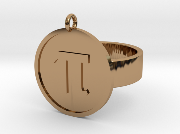 Pi Ring in Polished Brass: 10 / 61.5