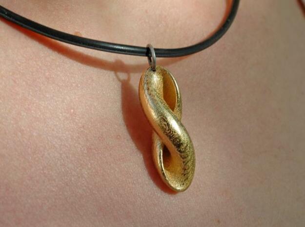 pendant "intertwined"  in Polished Gold Steel