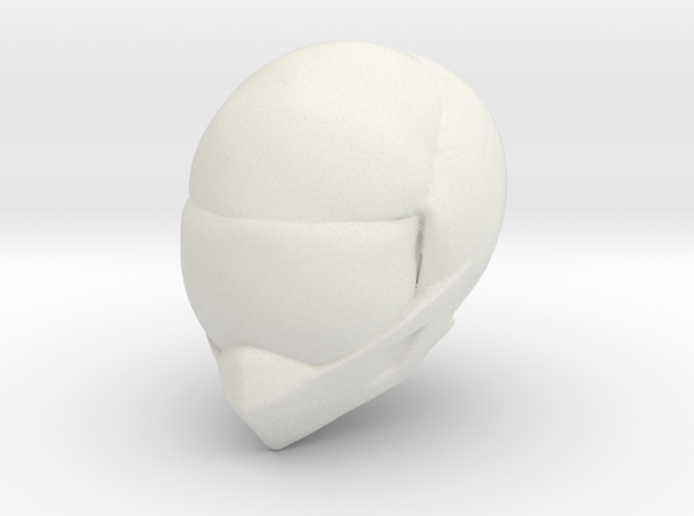 1/8 Formula Racing Helmet in White Natural Versatile Plastic