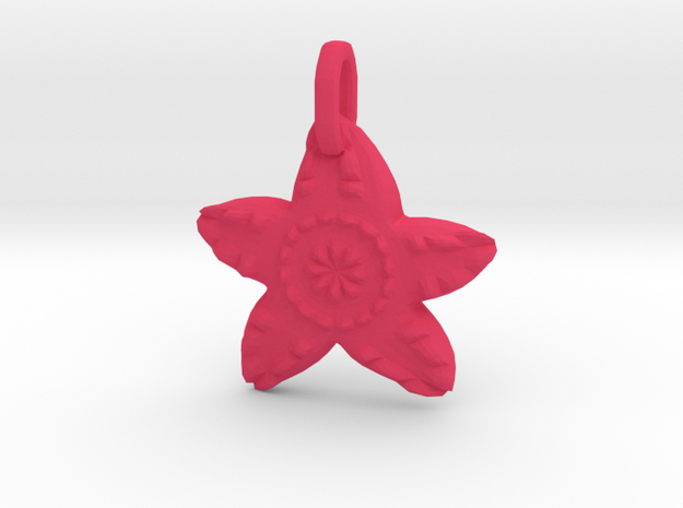 Starfish Charm Pendant in Pink Processed Versatile Plastic