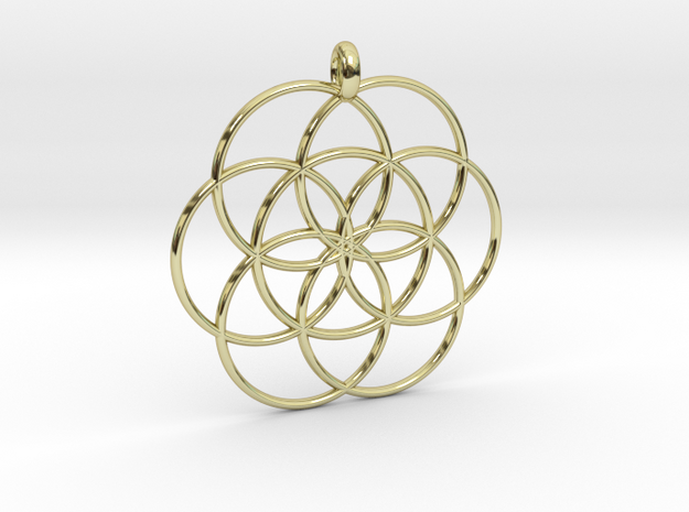 Flower of Life - Hollow Pendant in 18k Gold Plated Brass