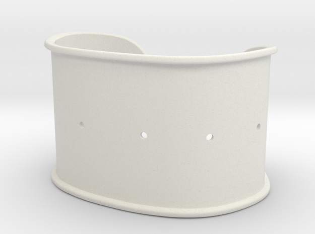 Cuff Band Only - Bent (for wrists 2.5"x1.5") in White Natural Versatile Plastic