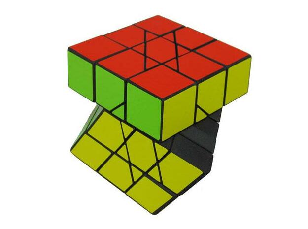Squashed Cube in White Natural Versatile Plastic