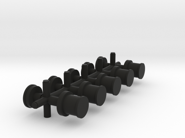 set of 5 Oil Lights and roof caps in Black Natural Versatile Plastic