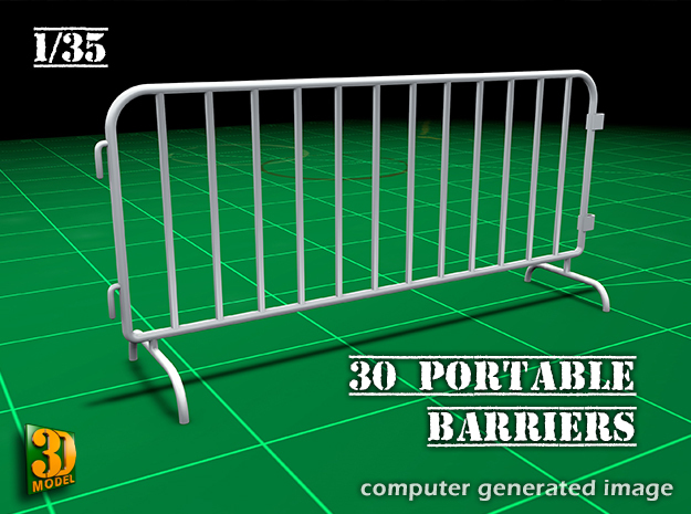 Portable barrier 30x (1/35) in Smooth Fine Detail Plastic