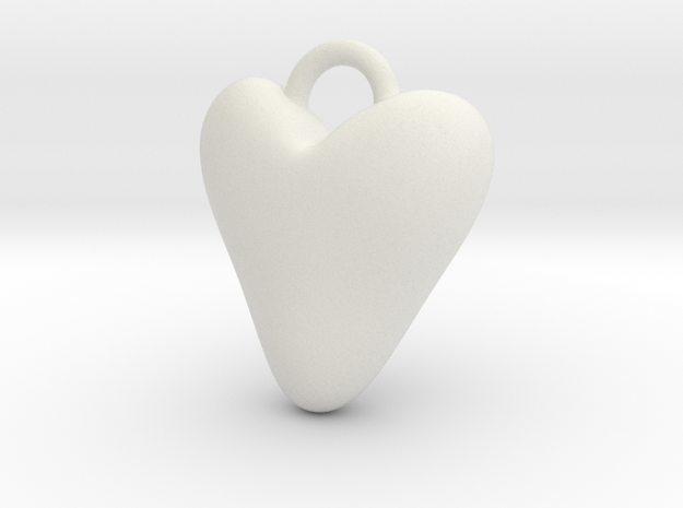 Heart Charm in White Natural Versatile Plastic