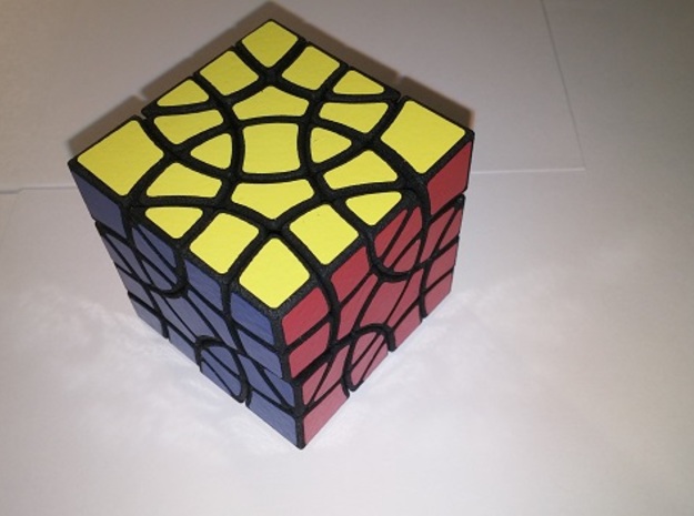 4+4 corners cube in Black Natural Versatile Plastic