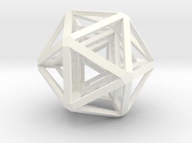 Icosahedron x 3 in White Processed Versatile Plastic