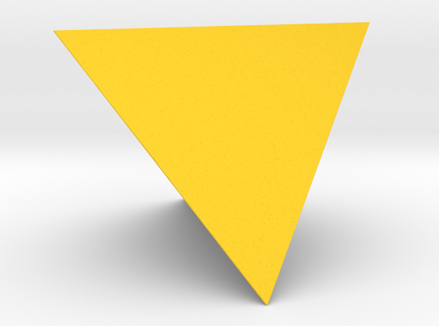 1 Tetrahedron (four faces). in Yellow Processed Versatile Plastic