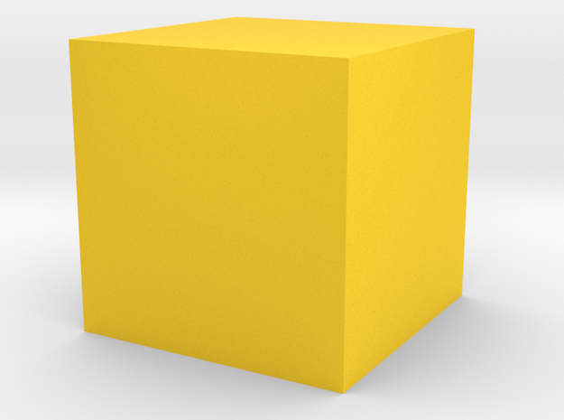 2 Cube (or hexahedron) (six faces). in Yellow Processed Versatile Plastic