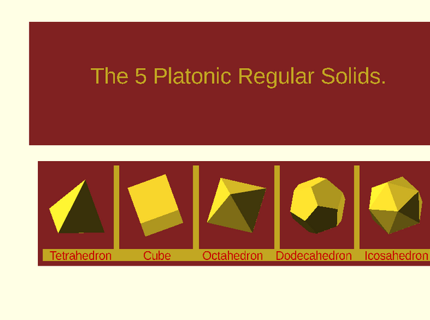 Boxe For The Platonic Solids in White Processed Versatile Plastic