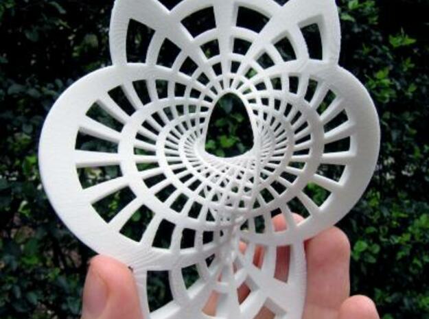 Round Möbius Strip (Large variant) in White Natural Versatile Plastic