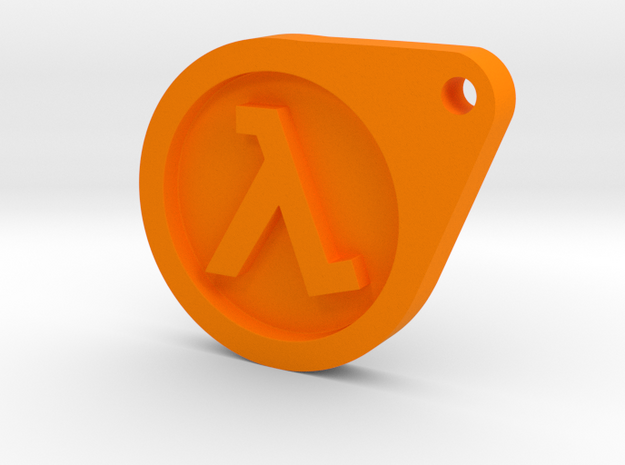 Half Life Dog Tag in Orange Processed Versatile Plastic