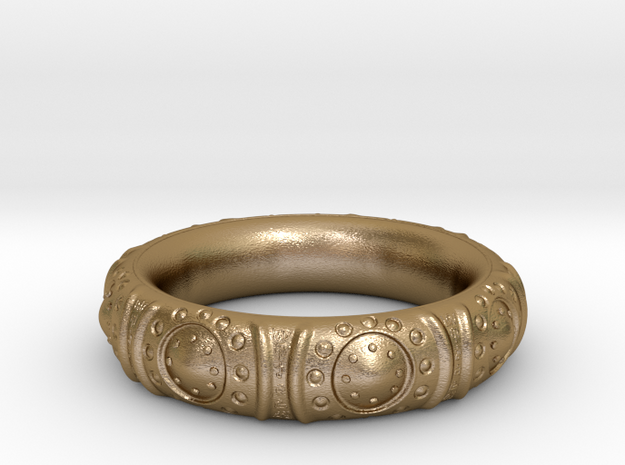 Tibetan_Bracelet Medium in Polished Gold Steel
