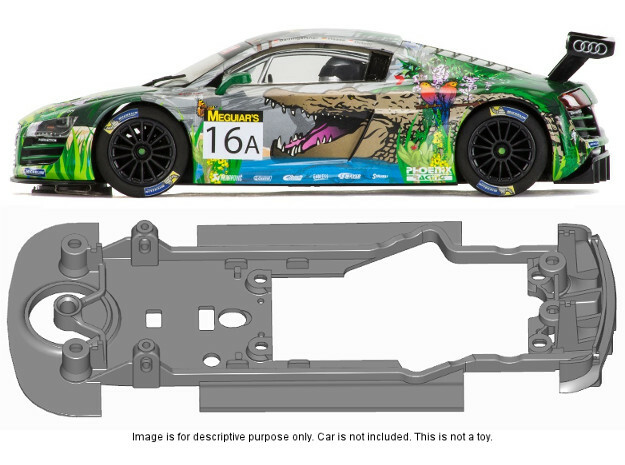 S22-ST2 Chassis for Scalextric Audi R8 STD/STD in Black Natural Versatile Plastic
