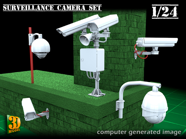 Surveillance cameras (1/24) in Tan Fine Detail Plastic