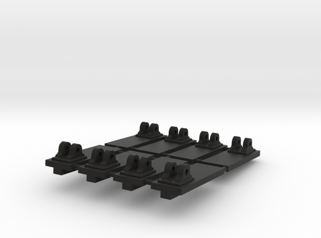 Set of 8 Pivots for 1:24 scale model of a Royal Na in Black Natural Versatile Plastic