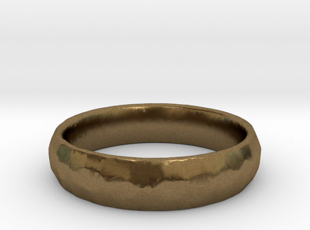 Beaten Ring 03 - Size 9 - 5.25mm wide in Natural Bronze