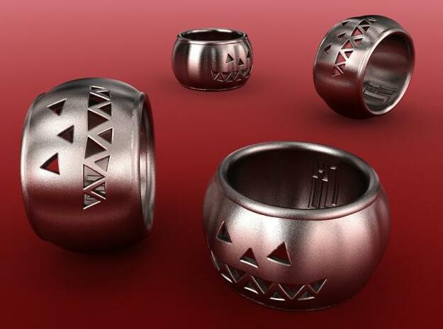 Pumpkin Ring in Polished Bronzed Silver Steel