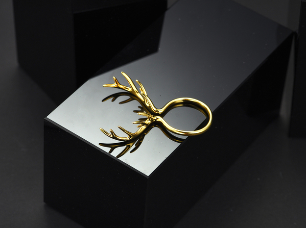 Antler Ring No.1 in 14k Gold Plated Brass