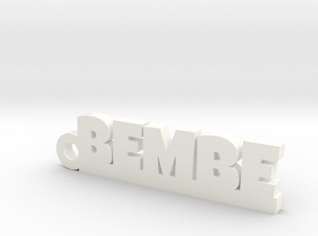BEMBE_keychain_Lucky in White Processed Versatile Plastic