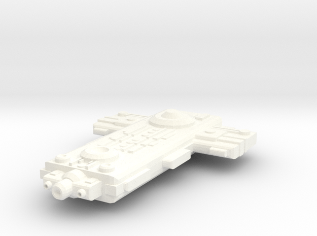 Small Freighter Ship in White Processed Versatile Plastic