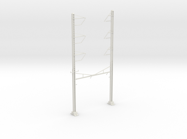 PRR CH 3PHASE+3PHASE  CATENARY STEADY CURVE in White Natural Versatile Plastic