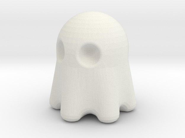 Pacman Ghost in White Natural Versatile Plastic