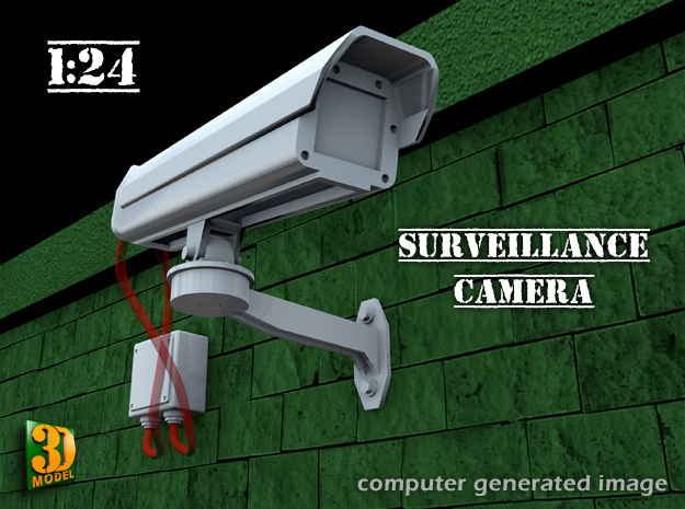Surveillance Camera (type1 - 1/24) in Smooth Fine Detail Plastic