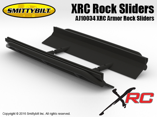 AJ10034 Smittybilt XRC Armor Rock Sliders in Black Natural Versatile Plastic
