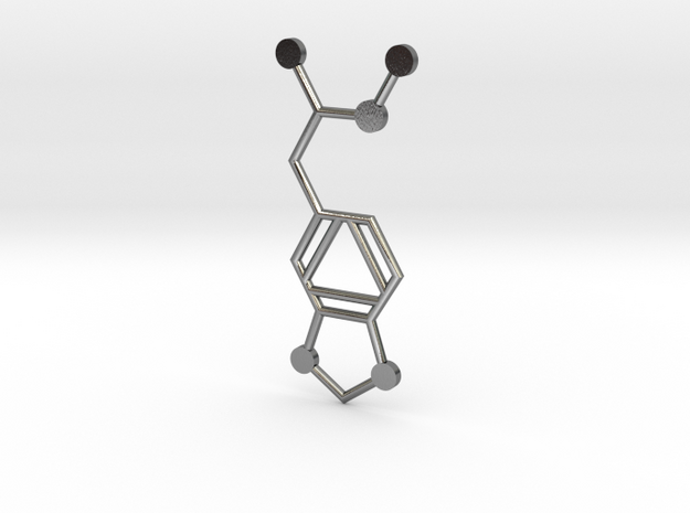 MDMA Molecule in Polished Silver