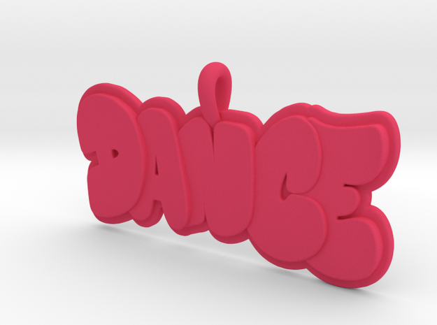 29- DANCE BUBBLE LETTERS  in Pink Processed Versatile Plastic: Small
