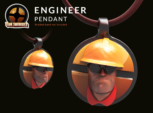 Team Fortress Engineer Pendant | Keychain in Glossy Full Color Sandstone