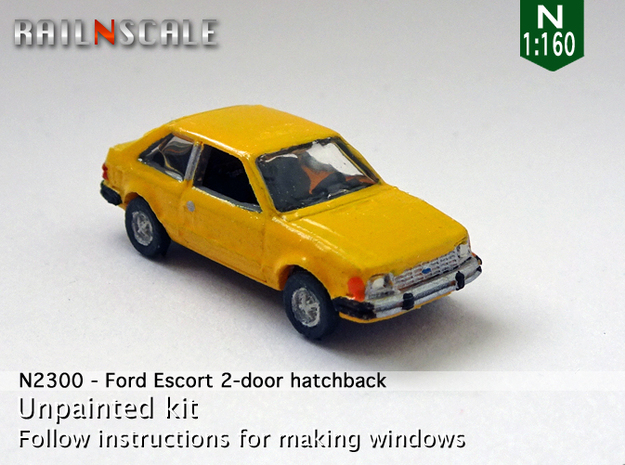Ford Escort 2-door hatchback (US) (N 1:160) in Tan Fine Detail Plastic