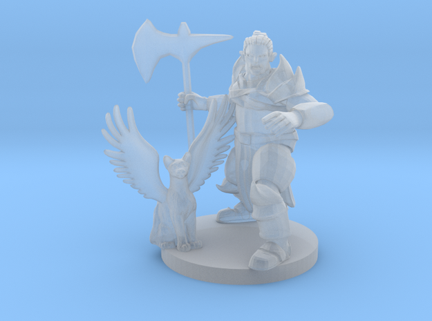 Half Orc Knight with Flying Kitty in Tan Fine Detail Plastic