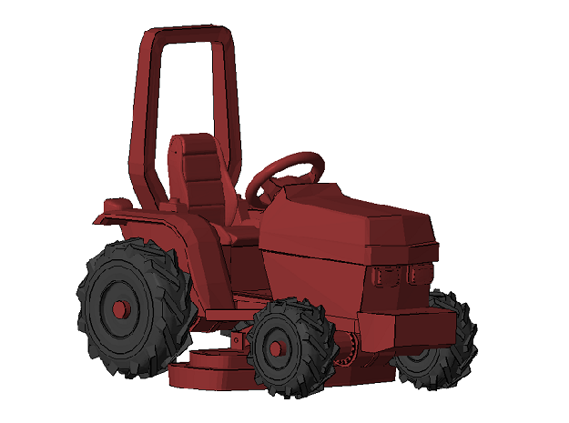 1/87 Scale Garden Tractor w-Mower in Tan Fine Detail Plastic