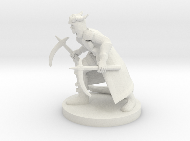 Tiefling Rogue with Scythes in White Natural Versatile Plastic