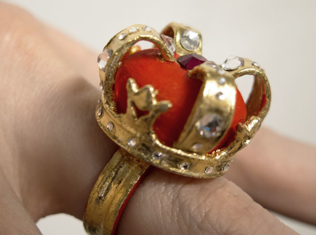 Crown Ring in Red Processed Versatile Plastic: 10 / 61.5