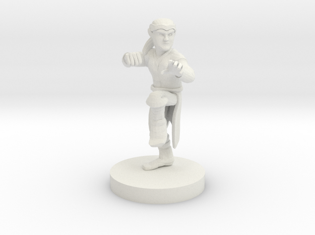 Halfling Monk in White Natural Versatile Plastic