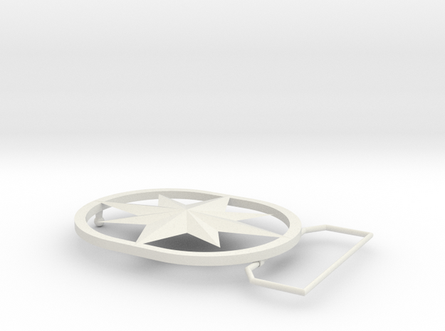 Captain Marvel (Carol Danvers) Belt Buckle in White Natural Versatile Plastic