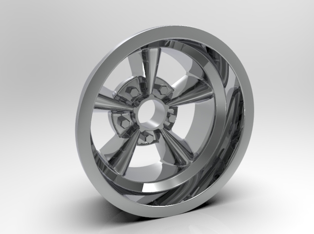 1:8 Rear American Five Spoke Wheel in White Processed Versatile Plastic