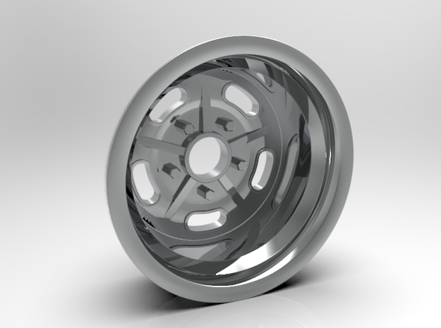 1:8 Rear Halibrand Style Salt Flat Wheel in White Processed Versatile Plastic