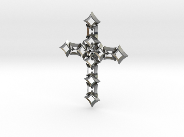 cross 07 in Polished Silver