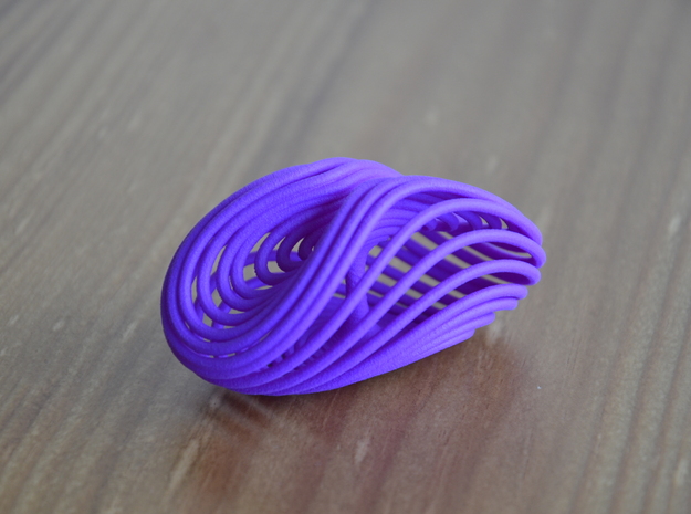 Three-scroll unified chaotic system attractor 50mm in Purple Processed Versatile Plastic