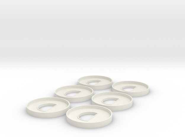 HIC 40mm Ring with D x6 in White Natural Versatile Plastic