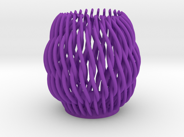 Spectacular Helicoid Mesh Vase - 10 cm in Purple Processed Versatile Plastic