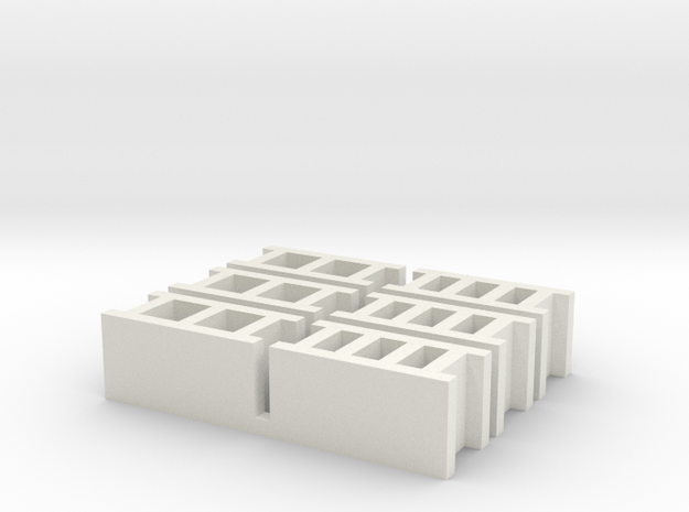 Cinder Blocks in White Natural Versatile Plastic