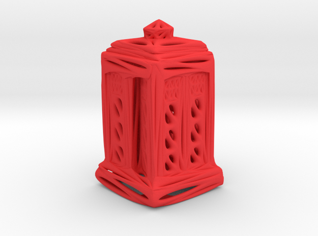 Voronoi Tardis in Red Processed Versatile Plastic