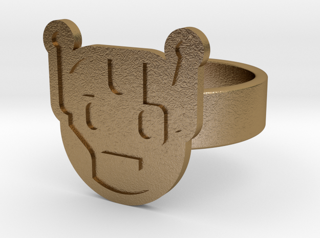 Killbot Ring in Polished Gold Steel: 10 / 61.5