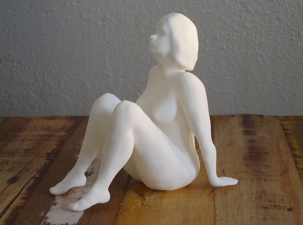 Seated nude model in White Natural Versatile Plastic